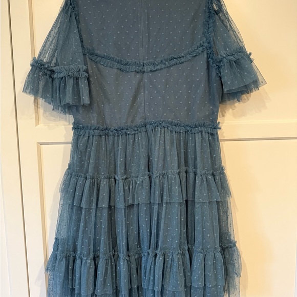 Ivy City Co Whimsical Blue Ruffled Tiered Midi Dress - Picture 5 of 10